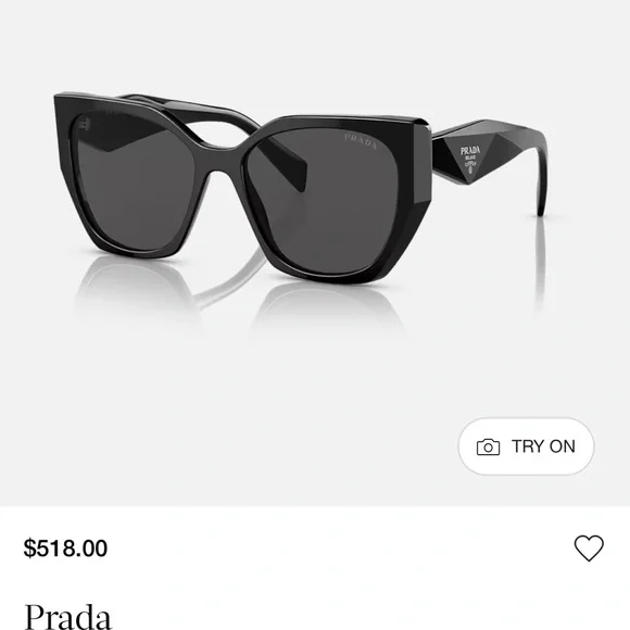 Prada Glossy Black Cat-Eye Sunglasses - Picture 8 of 15